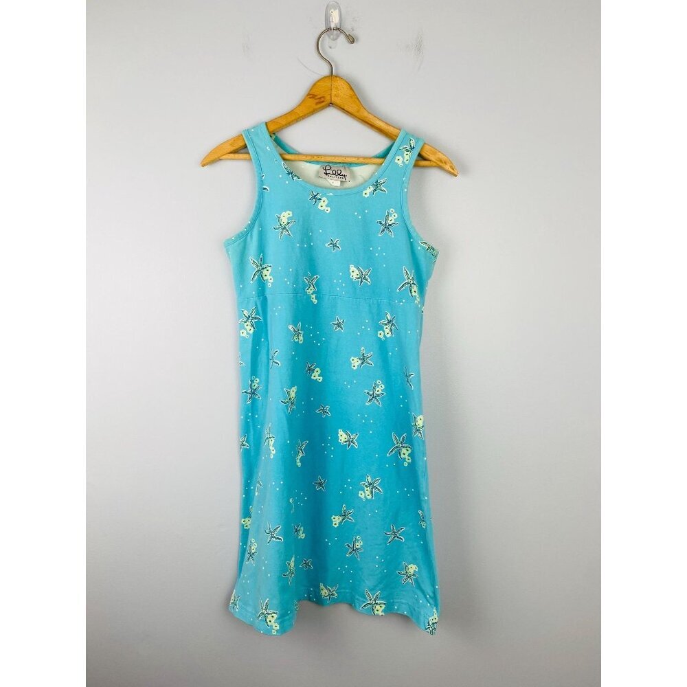 Vintage Lilly Pulitzer Casual Sleeveless Dress, Size S, Blue Starfish Print, USA